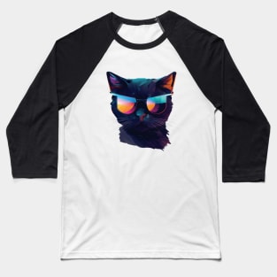 Cool Cat with glases Baseball T-Shirt